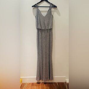 Calvin Klein Silver Maxi Dress. Metallic. 
Size 4. Excellent condition.